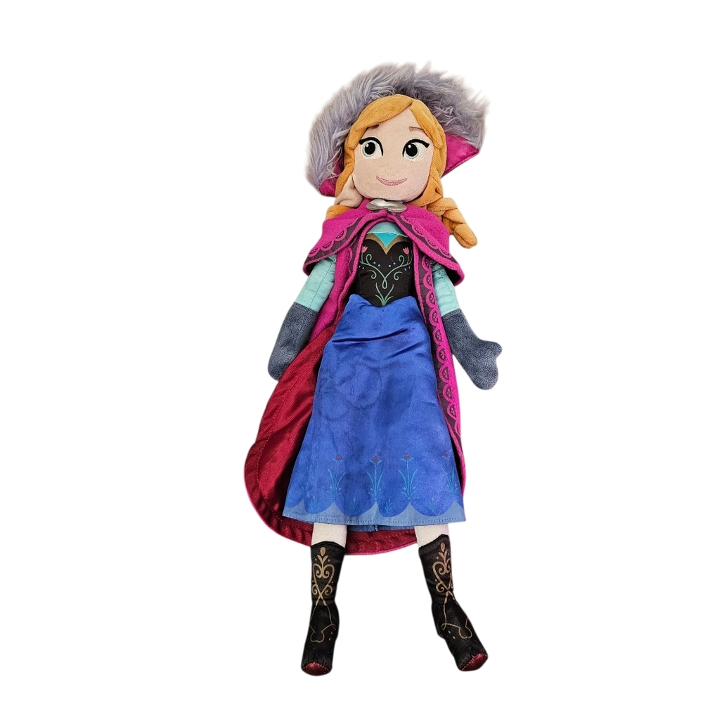 Disney Store Frozen's‎ Anna Plush Stuffed doll toy In Coat Cape  20" Princess